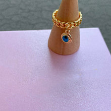 Load image into Gallery viewer, Marisa Evil Eye Chain Ring - Gold
